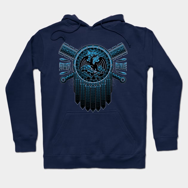 Aztec Mexica Heraldry Shield & Weapons Hoodie by Sixth Cycle